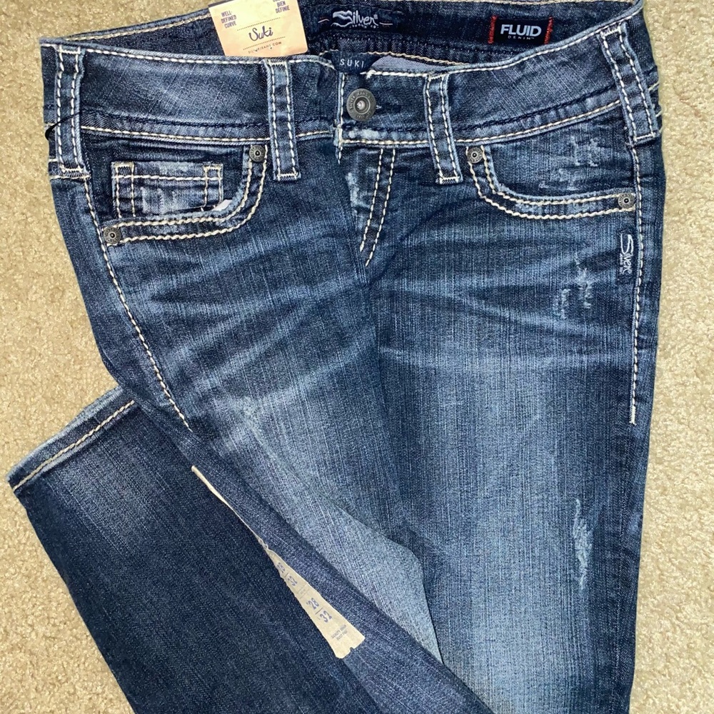Silver Suki Mid StraightJeans